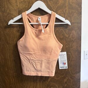 lululemon athletica Peach Ribbed Cropped Tank Top